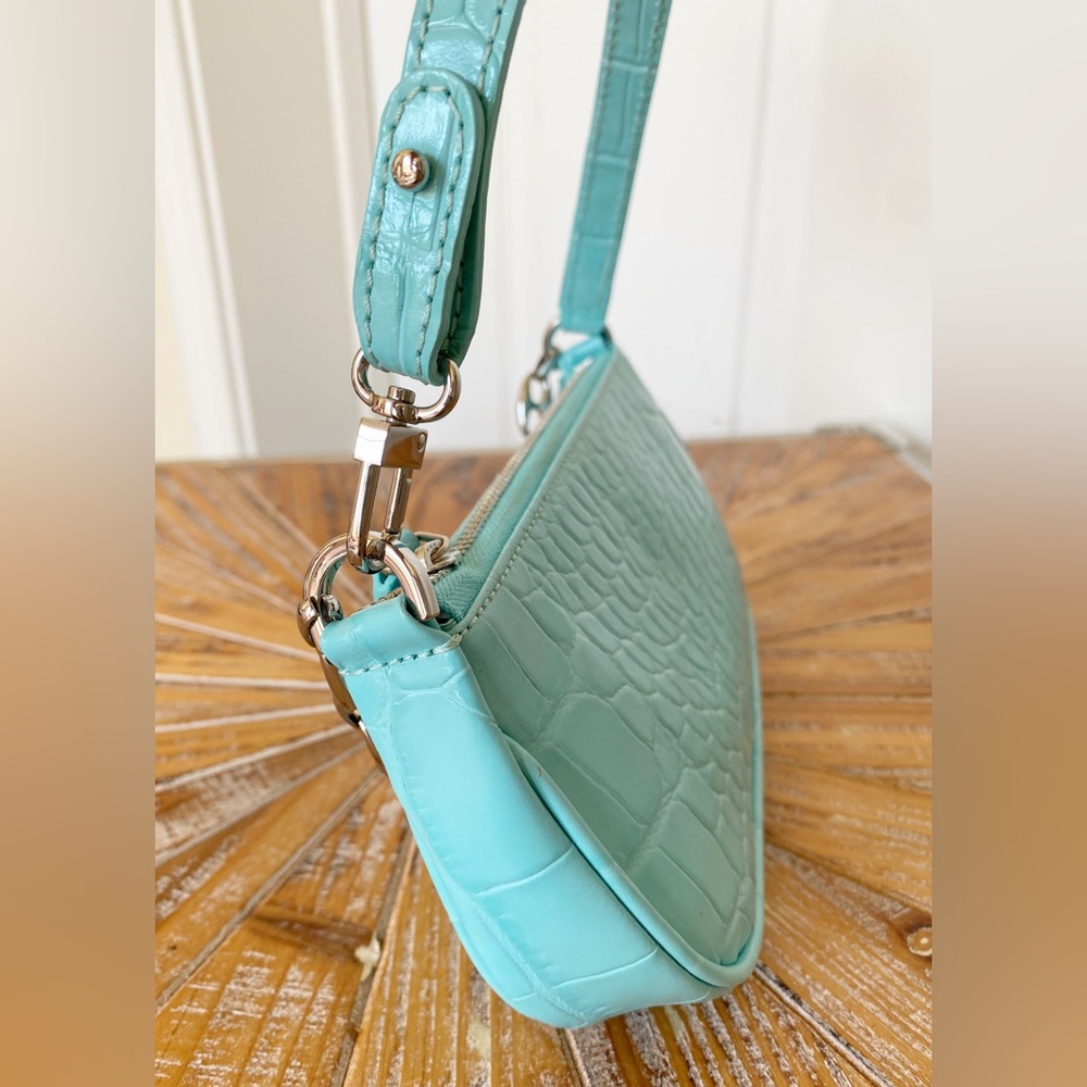 EUC BY FAR Aqua Blue Genuine Leather Mini Rachel Bag - Picture 5 of 16